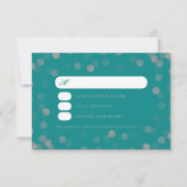 Simple Wedding Silver Confetti UAWG Aquamarin RSVP Karte (Vorderseite)
