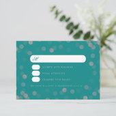 Simple Wedding Silver Confetti UAWG Aquamarin RSVP Karte (Stehend Vorderseite)