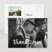 Simple Wedding Thank You Card Postkarte (Vorne/Hinten)