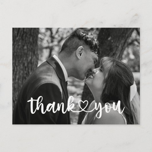 Simple Wedding Thank You Card Postkarte (Vorderseite)