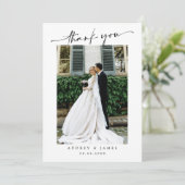 Simple Wedding Thank You Message Dankeskarte (Stehend Vorderseite)