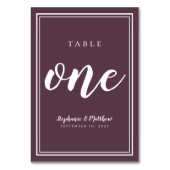 Simple Wedding Tischnummer One Moody Luxe Lila (Rückseite)