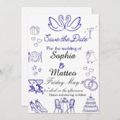 Simple wedding with graphics  einladung (Vorne/Hinten)