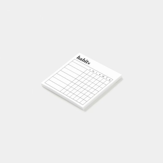 Simple Weekly Habit Sticky Notes, 3" x 3" Post-it Klebezettel (angewinkelt)