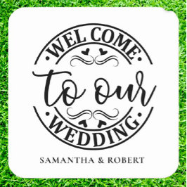 SIMPLE WELCOME WEDDING  RECHTECKIGER PAPPUNTERSETZER