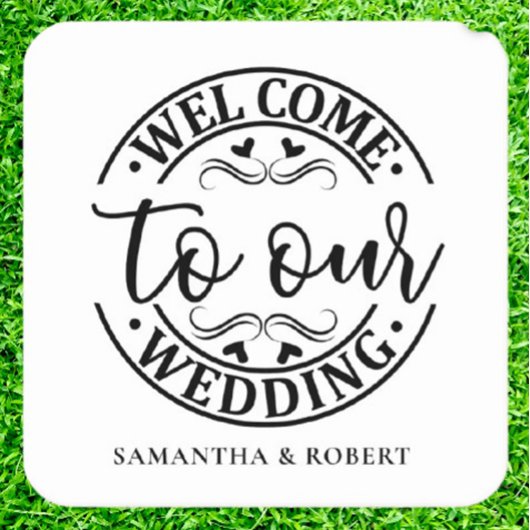 SIMPLE WELCOME WEDDING  RECHTECKIGER PAPPUNTERSETZER