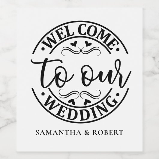 SIMPLE WELCOME WEDDING  WEINETIKETT (Einzelnes Label)
