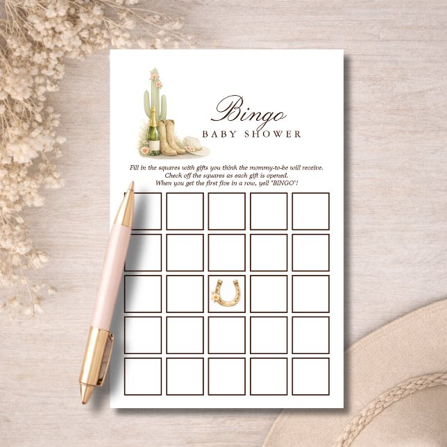 Simple Western Baby Shower Bingo Activity Game (Von Creator hochgeladen)