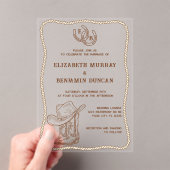 Simple Western Horseshoe Monogram Barn Wedding Acryleinladungen (Insitu (Handheld))