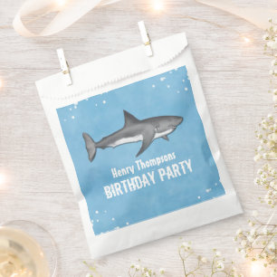 Simple Whimsical Birthday Sharks Blue Ocean Lecker Geschenktütchen