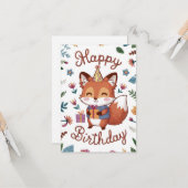 Simple Whimsical Fox Geburtstag Karte (Vorderseite/Rückseite Beispiel)