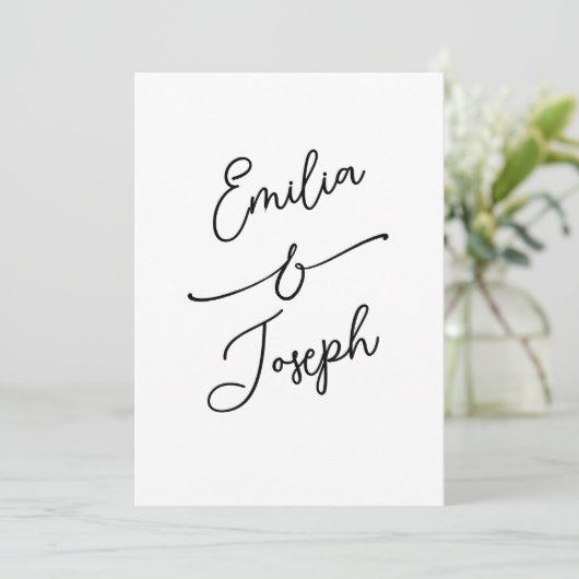 Simple Whimsical Handwritten Save the Date Wedding (Stehend Vorderseite)