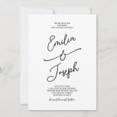 Simple Whimsical Handwritten Wedding Photo Einladung (Vorderseite)