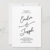 Simple Whimsical Handwritten Wedding Photo Einladung (Rückseite)