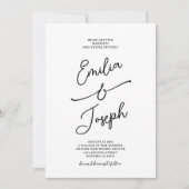Simple Whimsical Handwritten Wedding Photo Einladung (Vorderseite)