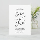 Simple Whimsical Handwritten Wedding Photo Einladung (Stehend Vorderseite)