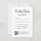 Simple Whimsical Handwritten Wedding RSVP Reply Karte (Vorderseite)