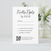 Simple Whimsical Handwritten Wedding RSVP Reply Karte (Stehend Vorderseite)