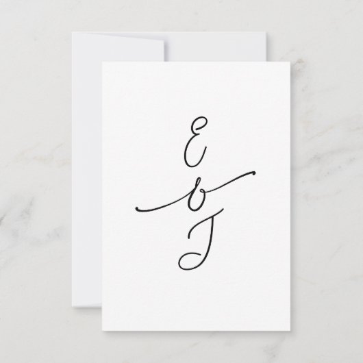 Simple Whimsical Handwritten Wedding RSVP Reply Karte (Rückseite)