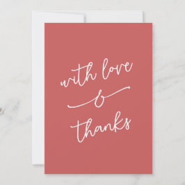 Simple Whimsical Love and Thanks Handwritten Dankeskarte