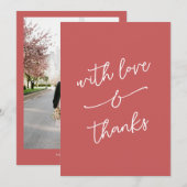 Simple Whimsical Love and Thanks Handwritten Dankeskarte (Vorne/Hinten)