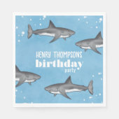 Simple Whimsical Pool Party Haie Blauer Ozean Serviette (Vorderseite)