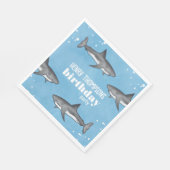 Simple Whimsical Pool Party Haie Blauer Ozean Serviette (Ecke)