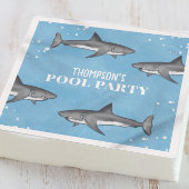 Simple Whimsical Pool Party Haie Blauer Ozean Serviette