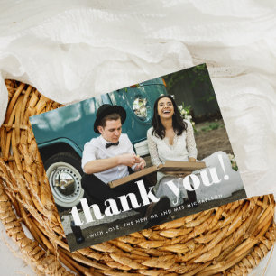 Simple Whimsical Wedding Foto Danke Postcard Postkarte