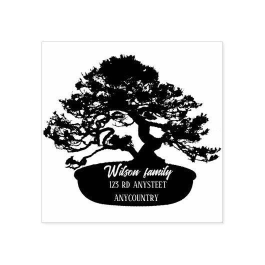 Simple Whimsy Bonsai Botanischer Familienname und Gummistempel (Prägung)