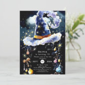Simple Whimsy Custom Wizard Geburtstag Einladung (Stehend Vorderseite)