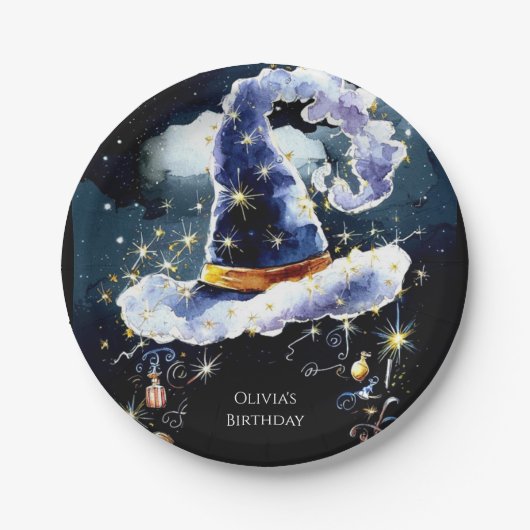 Simple Whimsy Custom Wizard Geburtstag Pappteller (Vorderseite)