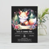 Simple Whimsy Fox Geburtstag digital Einladung (Stehend Vorderseite)