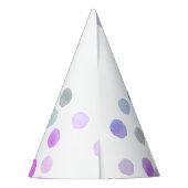 Simple Whimsy Girly Pastel Polka Dots Wasserfarbe Partyhütchen (Rückseite)