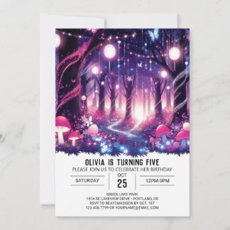 Simple Whimsy Woodland Digital Geburtstag Einladung