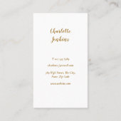 Simple Whisk Bäckerei Patisserie Black Gold Visitenkarte (Rückseite)