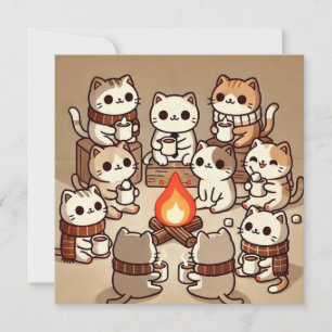 Simple Whiskers Campfire Grußkarte
