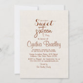 Simple White 16 . Geburtstag Birthday Party Einladung (Vorderseite)