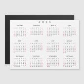 Simple White 2026 Yearly Full Year Calendar Magnet (Vorne/Hinten)