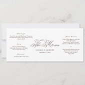 Simple White and Brown Wedding Menu Card Einladung (Vorderseite)