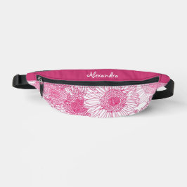 Simple White and Pink Floral Seamless Pattern  Bauchtasche