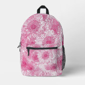 Simple White and Pink Floral Seamless Pattern  Bedruckter Rucksack (Vorderseite)