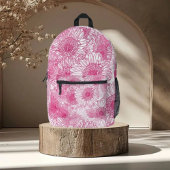Simple White and Pink Floral Seamless Pattern  Bedruckter Rucksack
