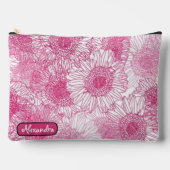 Simple White and Pink Floral Seamless Pattern  Zubehörtasche (Vorderseite)