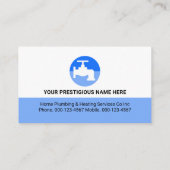 Simple White Blue Water Plumber Visitenkarte (Rückseite)