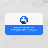 Simple White Blue Water Plumbing Visitenkarte (Rückseite)