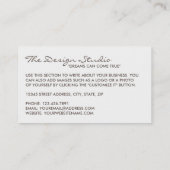 Simple White & Brown, Silver Foil Effect Visitenkarte (Rückseite)