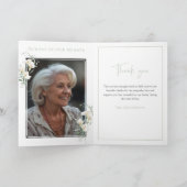 Simple White Calla Lily Eucalyptus Sympathy Dankeskarte (Innenseite)