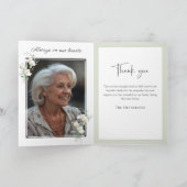 Simple White Calla Lily Eucalyptus Sympathy Dankeskarte (Innenseite)