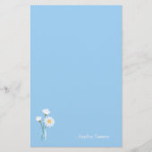 Simple White Daisies Mason Jar Hearts Bouquet Briefpapier (Vorderseite)